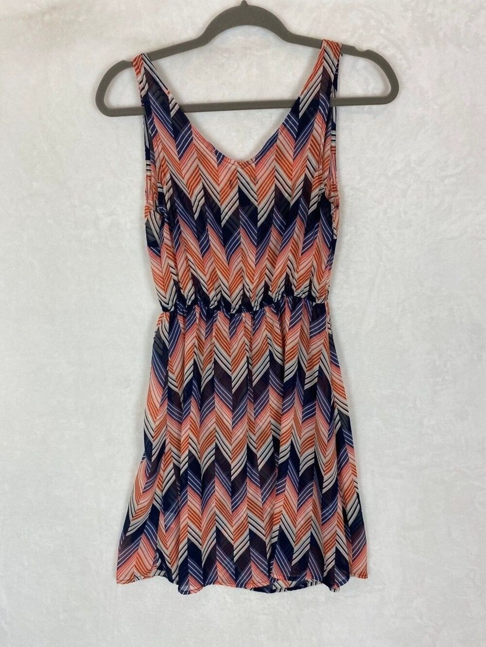 Gap Women's Chevron Sundress XS Multicolor V-Neck Sleeveless Mini Dress